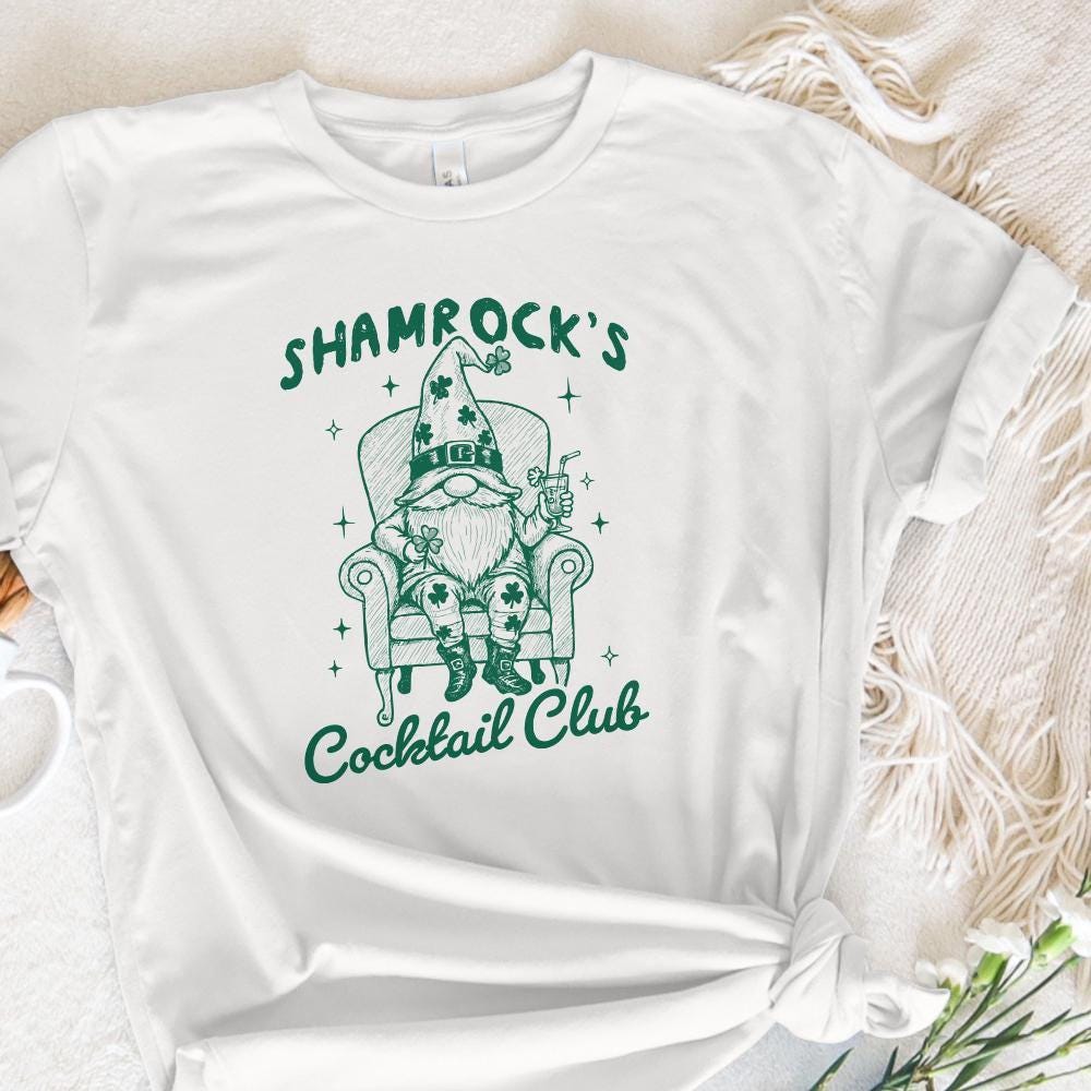 Shamrock Cocktail Club PNG, Retro St Patrick's Day - 300 DPI Design for
