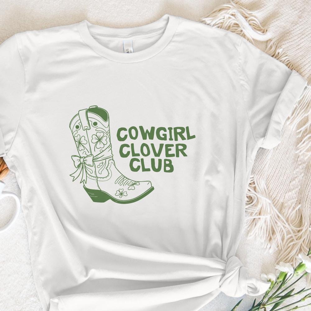 Cowgirl Boot St Patrick's Day PNG, Western Style Clover png - 300 DPI