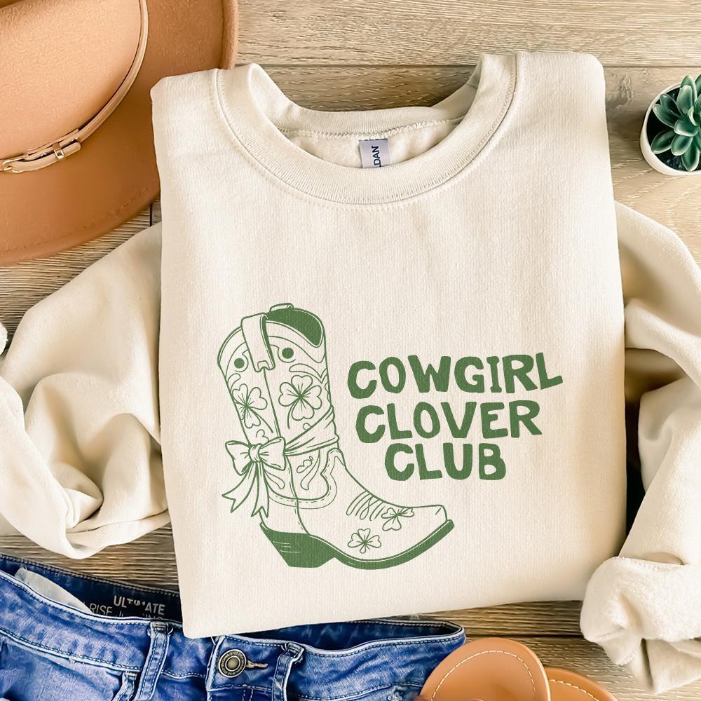 Cowgirl Boot St Patrick's Day PNG, Western Style Clover png - 300 DPI