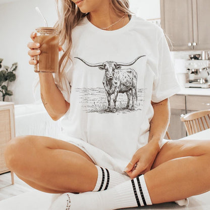 Texas Longhorn, Western PNG - 300 DPI Design for T-Shirt