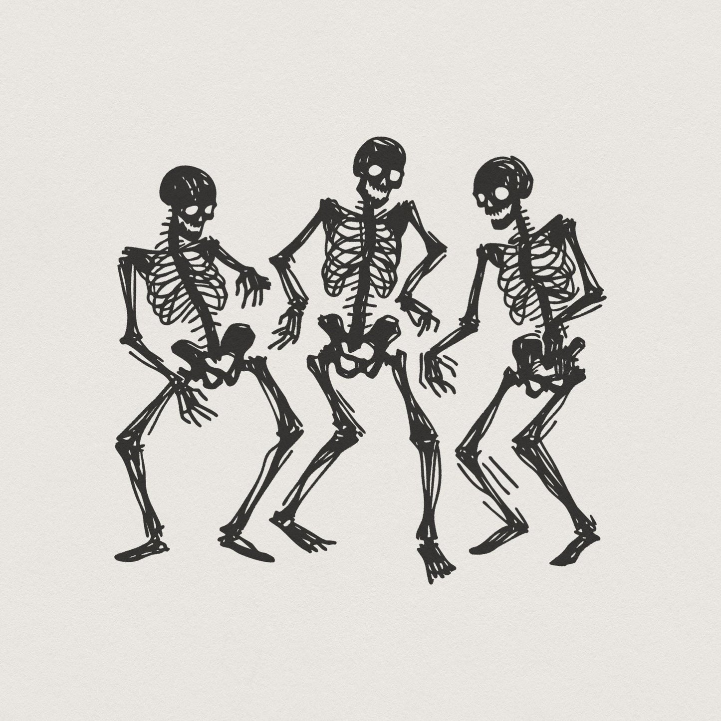 Dancing Skeletons PNG, Funny Skeleton Clipart - 300 DPI Design for T-Shirt