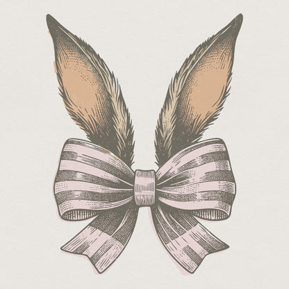 Bunny Easter Coquette PNG, Easter Bunny Shirt Design - 300 DPI Design for