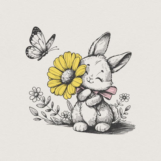 Bunny png File, Butterfly png Design - 300 DPI Design for T-Shirt
