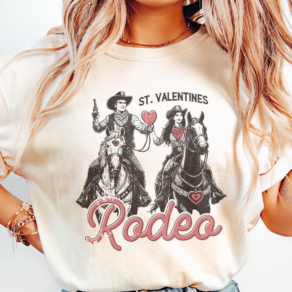 St Valentine's Wild West Rodeo PNG, Vintage Western Valentine's Design -