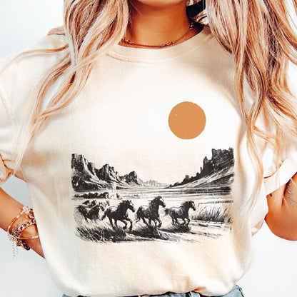 Horse PNG Sublimation, Western PNG Designs - 300 DPI Design for T-Shirt