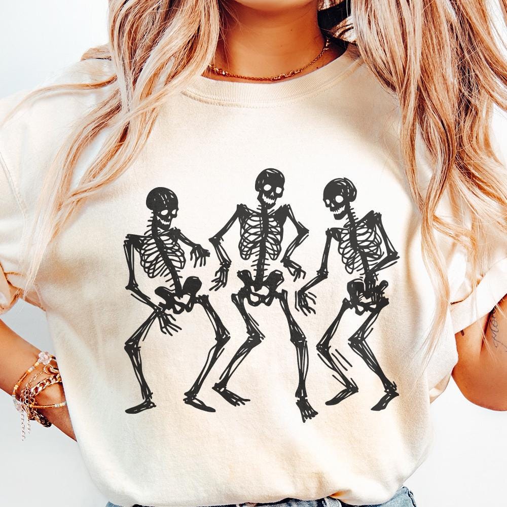 Dancing Skeletons PNG, Funny Skeleton Clipart - 300 DPI Design for T-Shirt