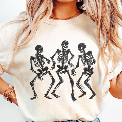 Dancing Skeletons PNG, Funny Skeleton Clipart - 300 DPI Design for T-Shirt
