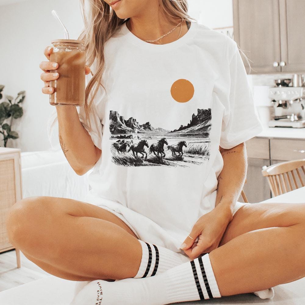 Horse PNG Sublimation, Western PNG Designs - 300 DPI Design for T-Shirt