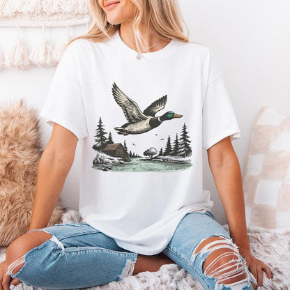 Vintage Wild Duck PNG, Mallard Duck Clipart - 300 DPI Design for T-Shirt