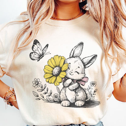 Bunny png File, Butterfly png Design - 300 DPI Design for T-Shirt