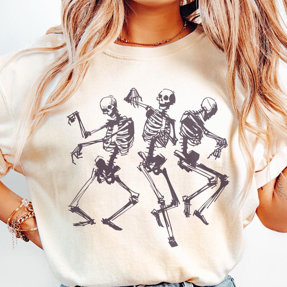 Dancing Skeletons PNG, Funny Skeleton Design - 300 DPI Design for T-Shirt