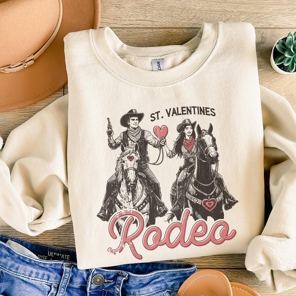 St Valentine's Wild West Rodeo PNG, Vintage Western Valentine's Design -