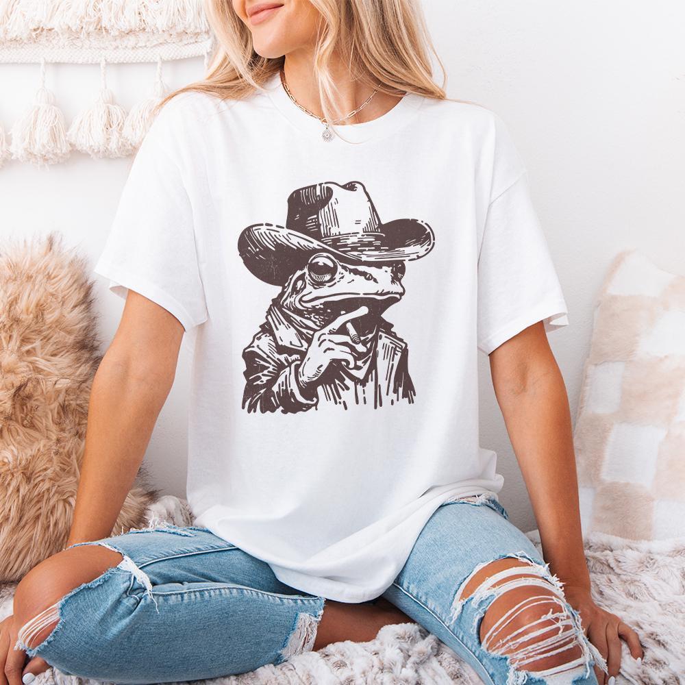 Cowboy Frog PNG, Funny Frog Meme PNG - 300 DPI Design for T-Shirt