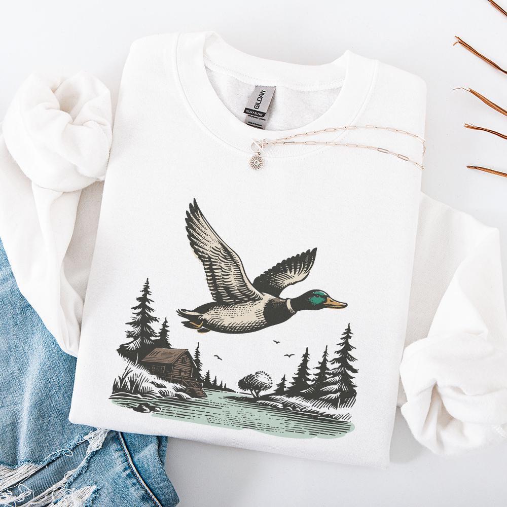 Vintage Wild Duck PNG, Mallard Duck Clipart - 300 DPI Design for T-Shirt