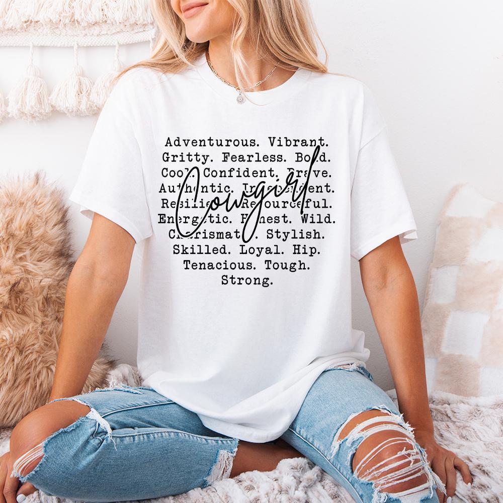 Cowgirl Words Png, Western Cowgirl Designs - 300 DPI Design for T-Shirt