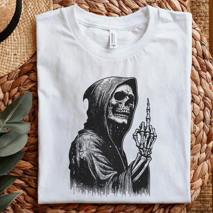 Grim Reaper Skull PNG, Middle Finger Skeleton png - 300 DPI Design for