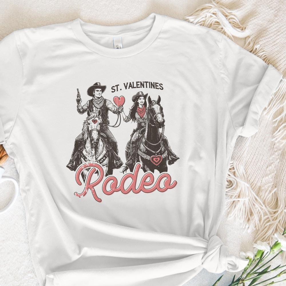 St Valentine's Wild West Rodeo PNG, Vintage Western Valentine's Design -