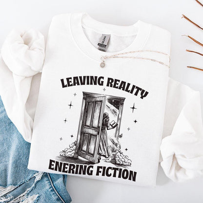 Leaving Reality Entering Fiction PNG, Bookish png PNG - 300 DPI Design