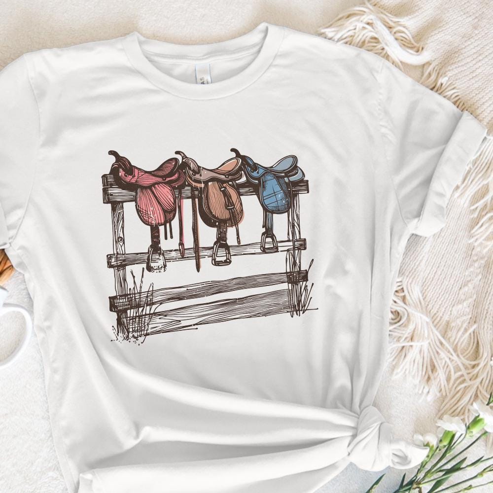 Western Saddle Design PNG, Sublimation Design - 300 DPI Design for T-Shirt