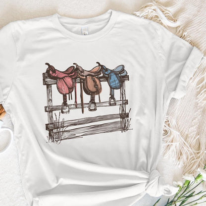 Western Saddle Design PNG, Sublimation Design - 300 DPI Design for T-Shirt