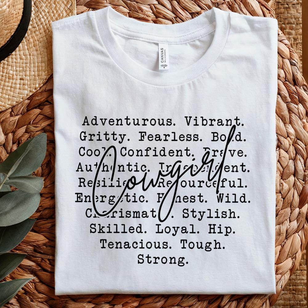 Cowgirl Words Png, Western Cowgirl Designs - 300 DPI Design for T-Shirt
