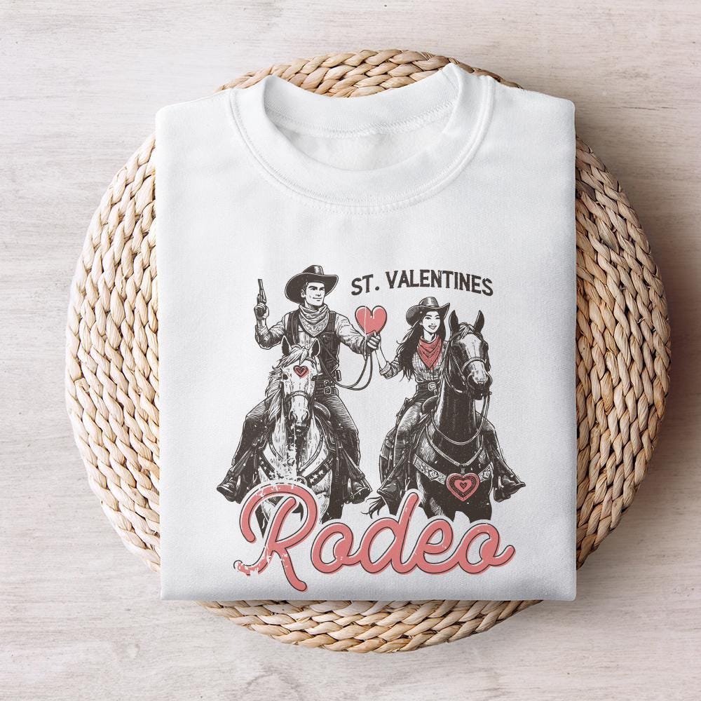 St Valentine's Wild West Rodeo PNG, Vintage Western Valentine's Design -
