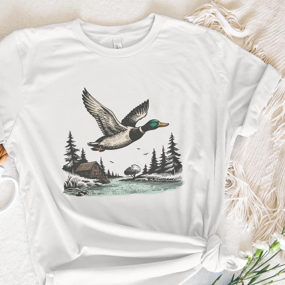 Vintage Wild Duck PNG, Mallard Duck Clipart - 300 DPI Design for T-Shirt