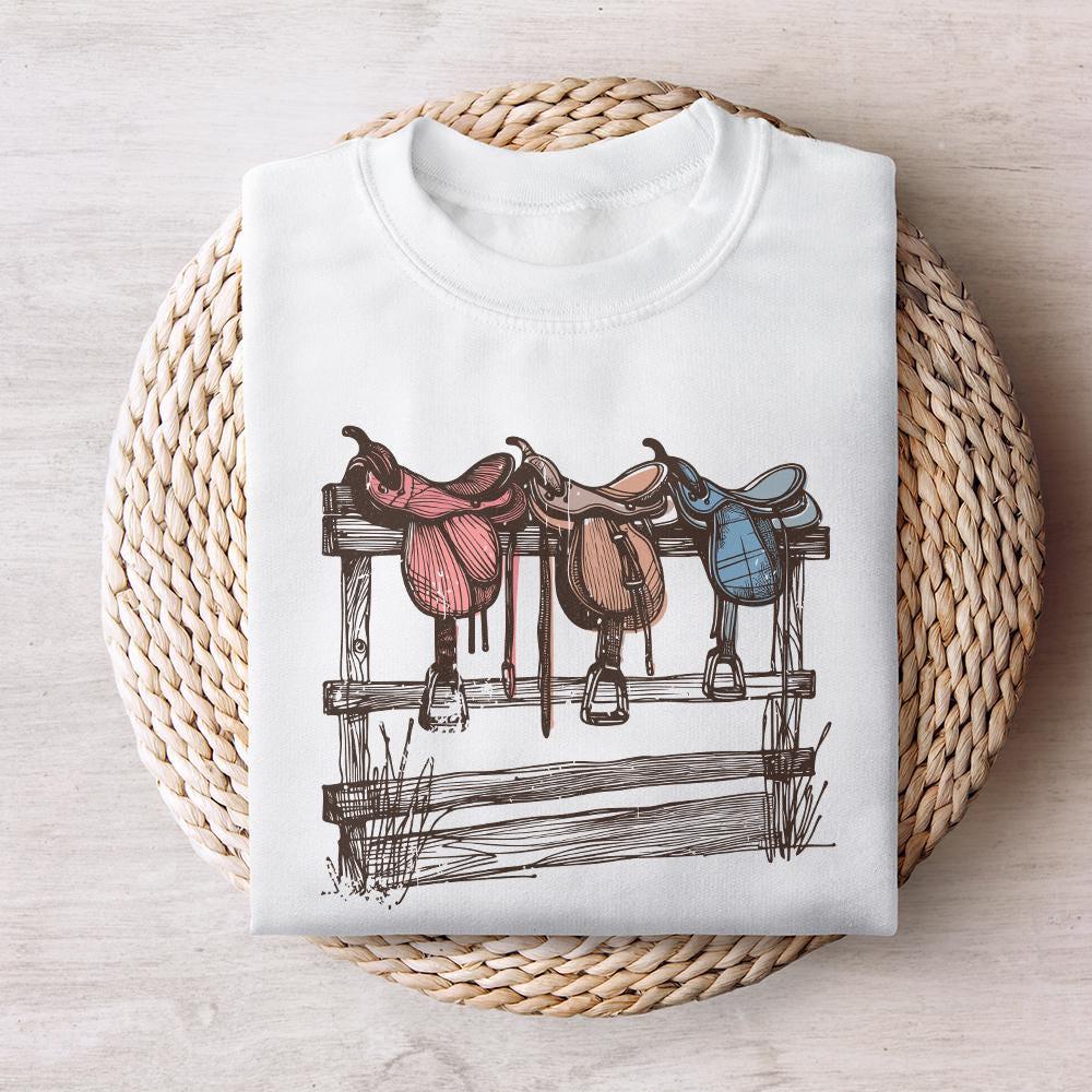 Western Saddle Design PNG, Sublimation Design - 300 DPI Design for T-Shirt