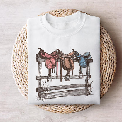 Western Saddle Design PNG, Sublimation Design - 300 DPI Design for T-Shirt