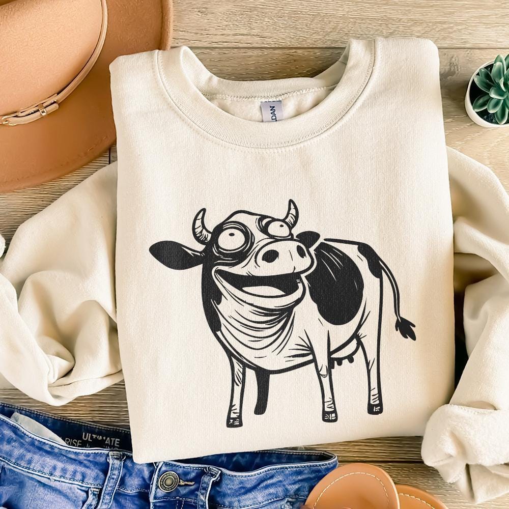 Humorous Cow, Digital Download - 300 DPI Design for T-Shirt