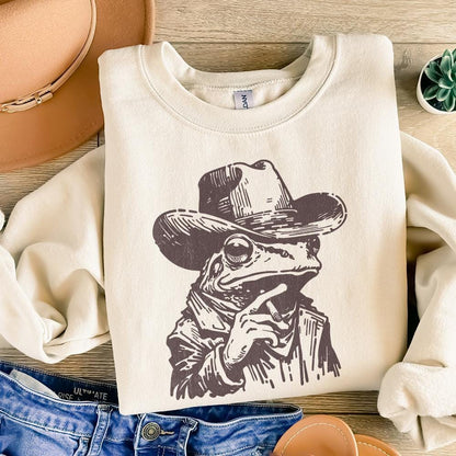 Cowboy Frog PNG, Funny Frog Meme PNG - 300 DPI Design for T-Shirt