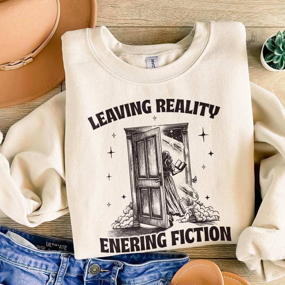 Leaving Reality Entering Fiction PNG, Bookish png PNG - 300 DPI Design