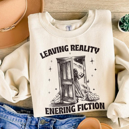 Leaving Reality Entering Fiction PNG, Bookish png PNG - 300 DPI Design