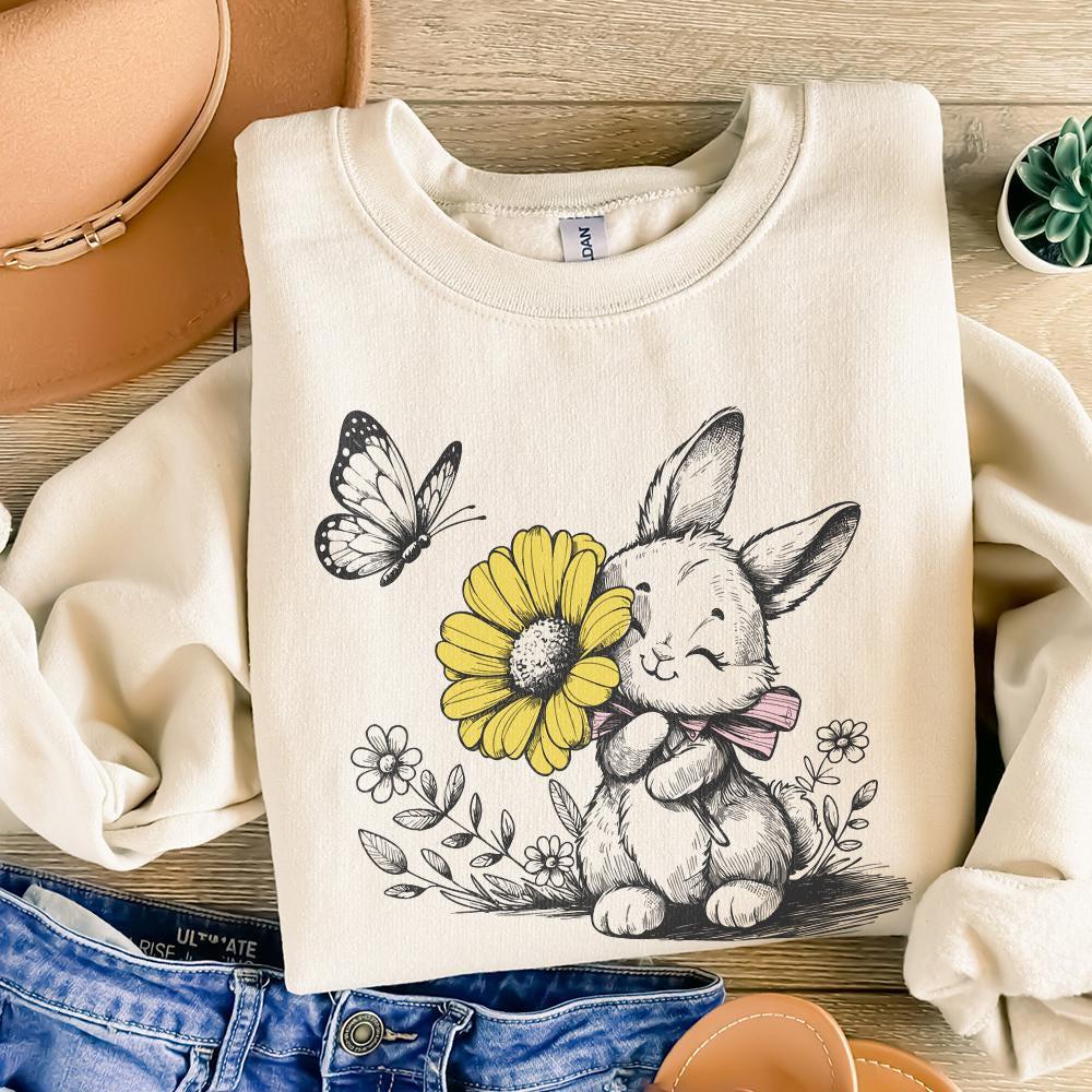Bunny png File, Butterfly png Design - 300 DPI Design for T-Shirt