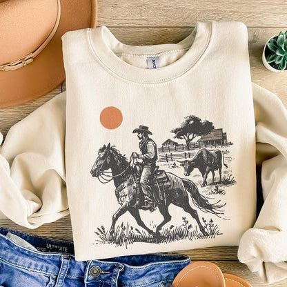 Cowboy Horse png, Vintage Wrangler PNG - 300 DPI Design for T-Shirt