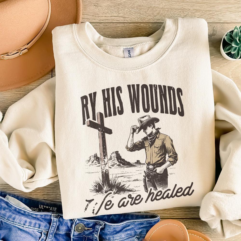 By His Wounds We Are Healed PNG, Christian PNG - 300 DPI Design for T-Shirt