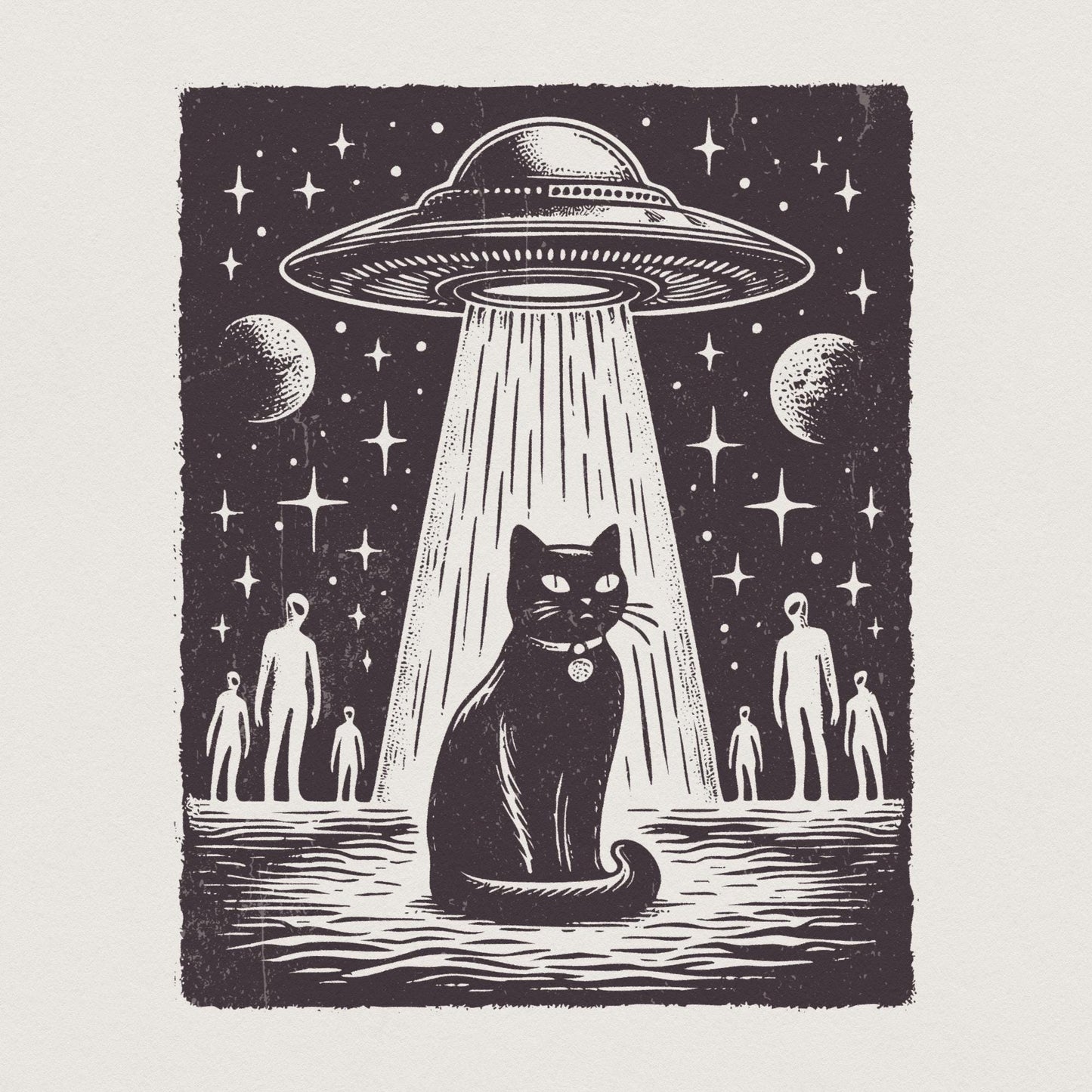 UFO Cat PNG, Funny Cat Shirt - 300 DPI Design for T-Shirt