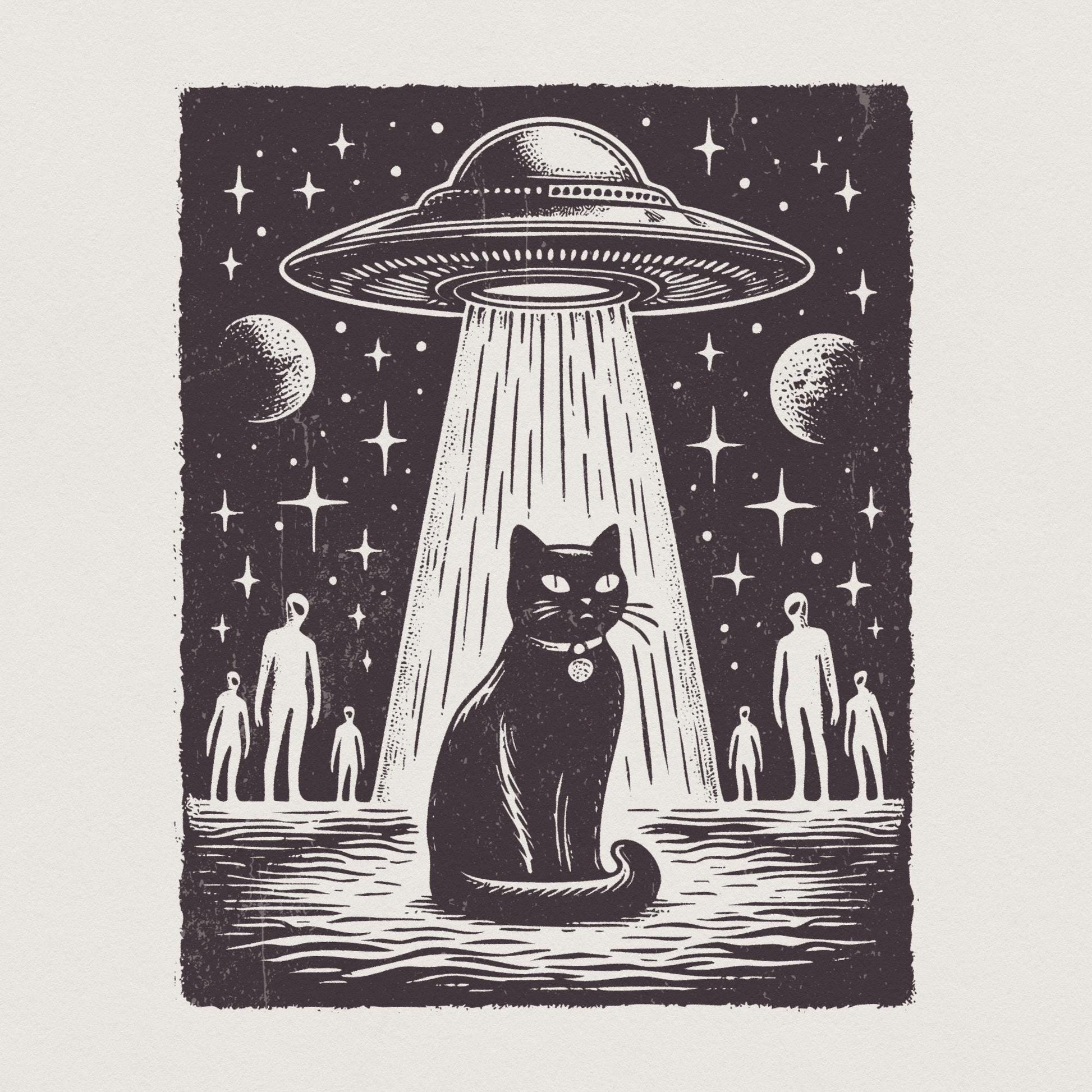 UFO Cat PNG, Funny Cat Shirt - 300 DPI Design for T-Shirt