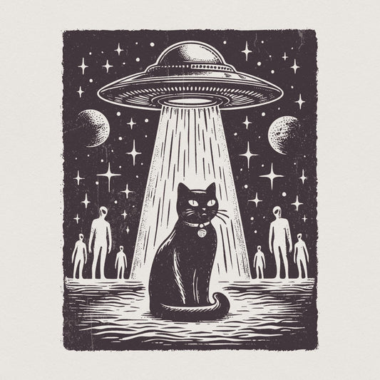 UFO Cat PNG, Funny Cat Shirt - 300 DPI Design for T-Shirt