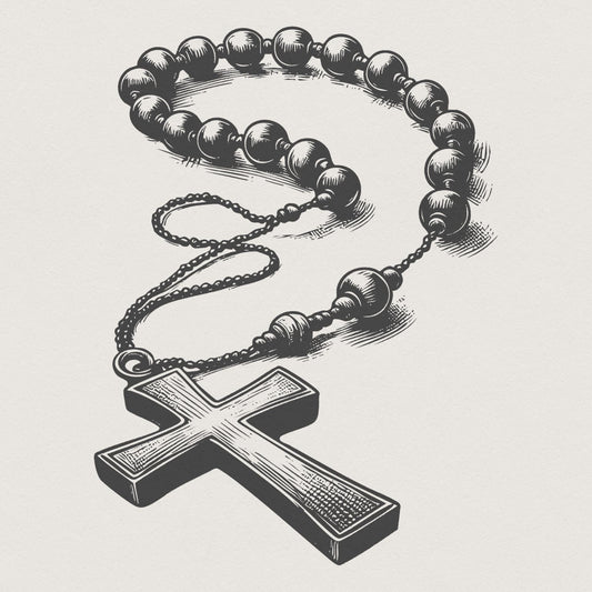 Rosary Beads Design, Catholic Rosary png - 300 DPI Design for T-Shirt