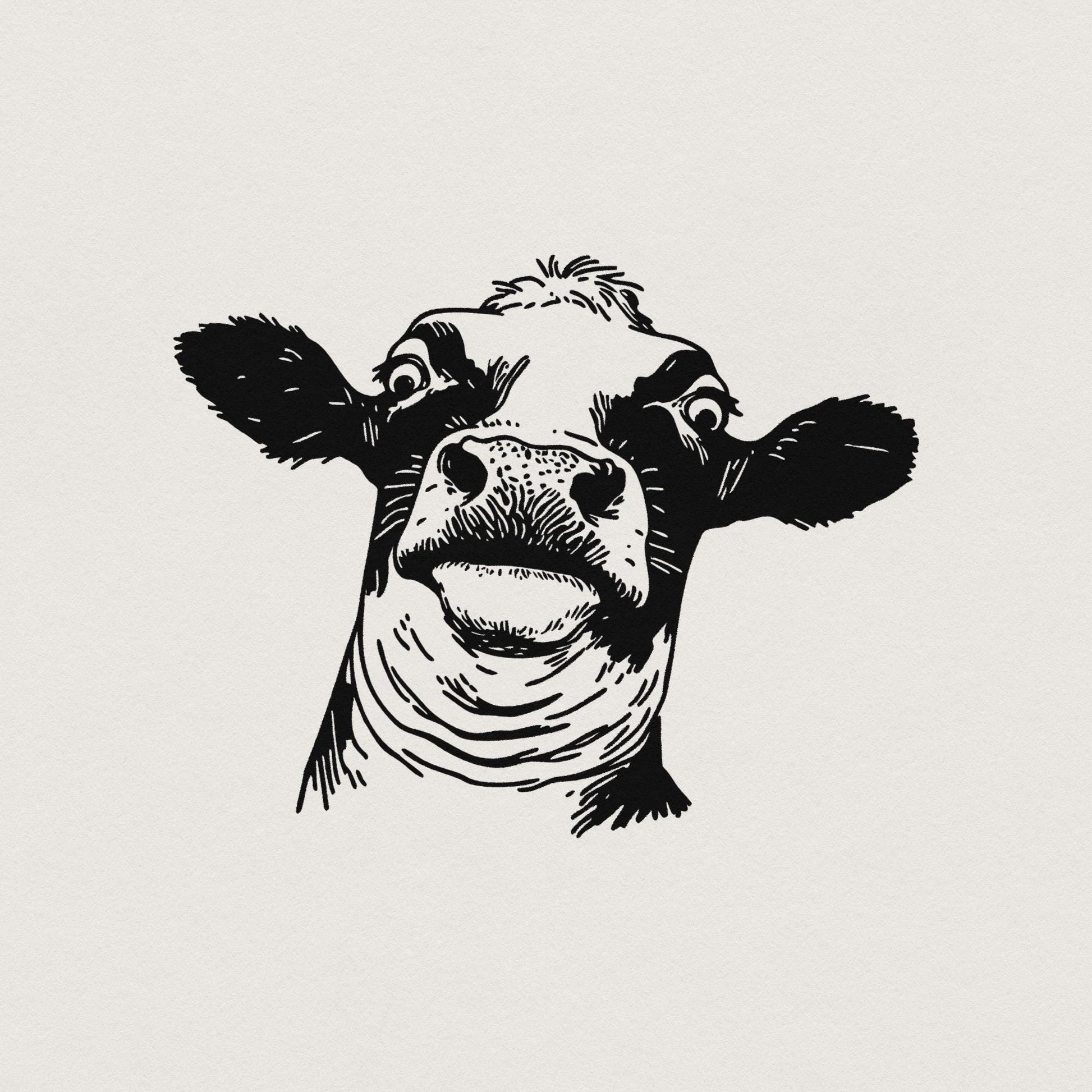 Quirky Cow PNG, Funny Heifer PNG - 300 DPI Design for T-Shirt