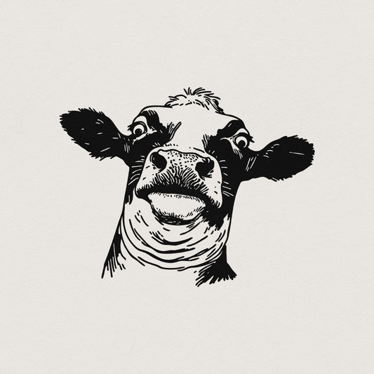 Quirky Cow PNG, Funny Heifer PNG - 300 DPI Design for T-Shirt