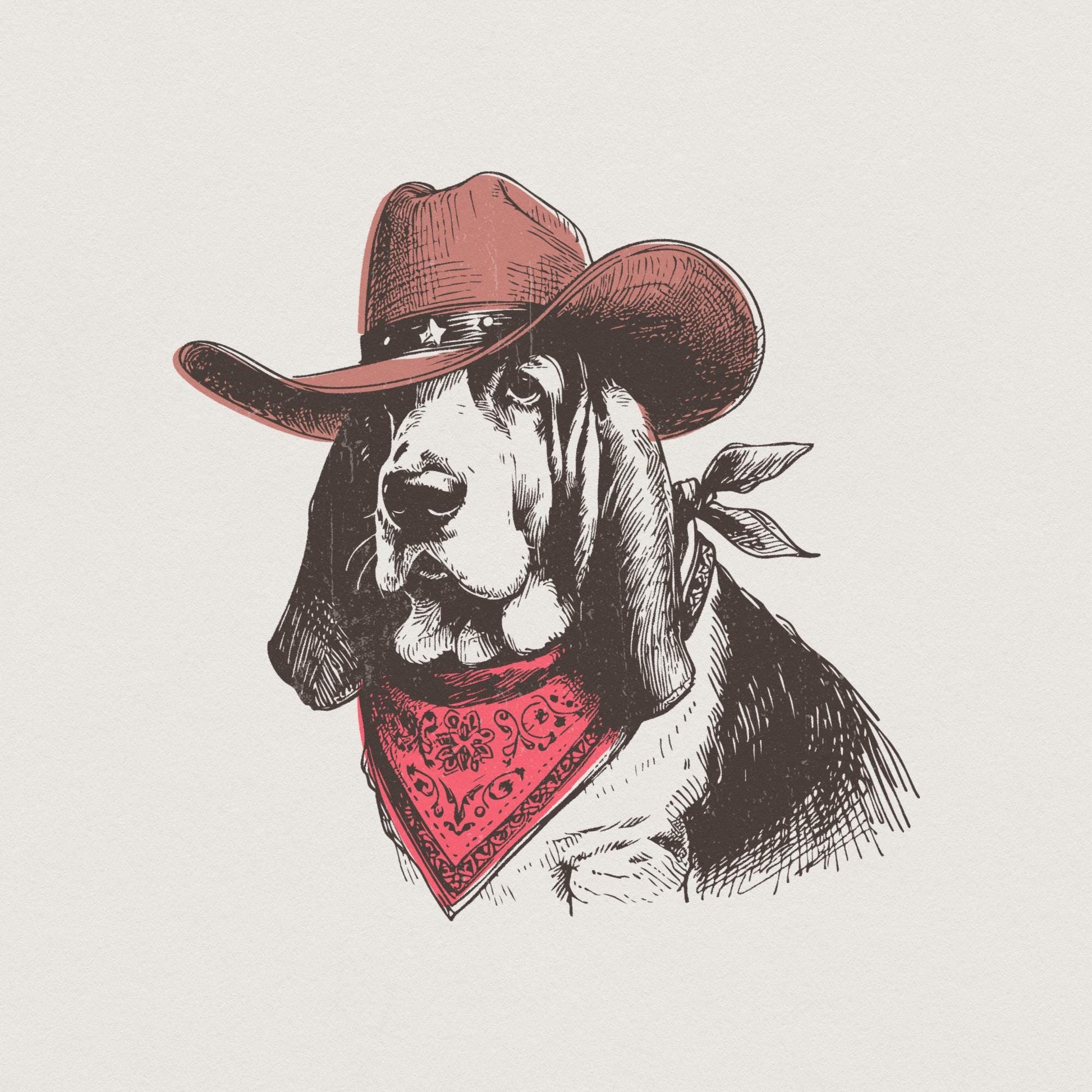 Cowboy Dog PNG, Cowboy Hat - 300 DPI Design for T-Shirt