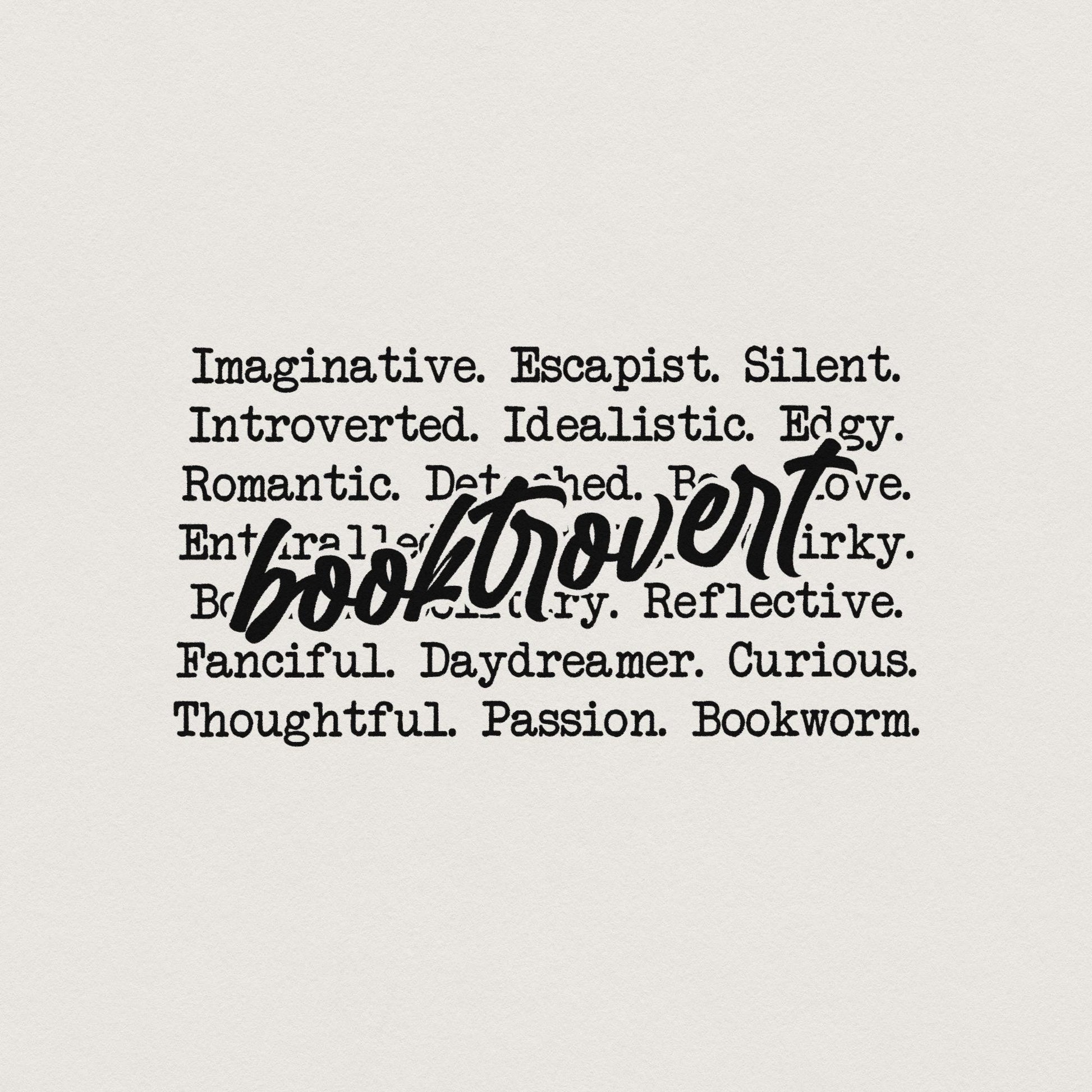 Booktrovert Words PNG, Funny Book Lover - 300 DPI Design for T-Shirt