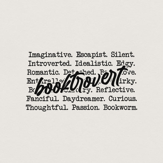Booktrovert Words PNG, Funny Book Lover - 300 DPI Design for T-Shirt