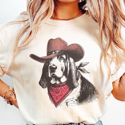 Cowboy Dog PNG, Cowboy Hat - 300 DPI Design for T-Shirt