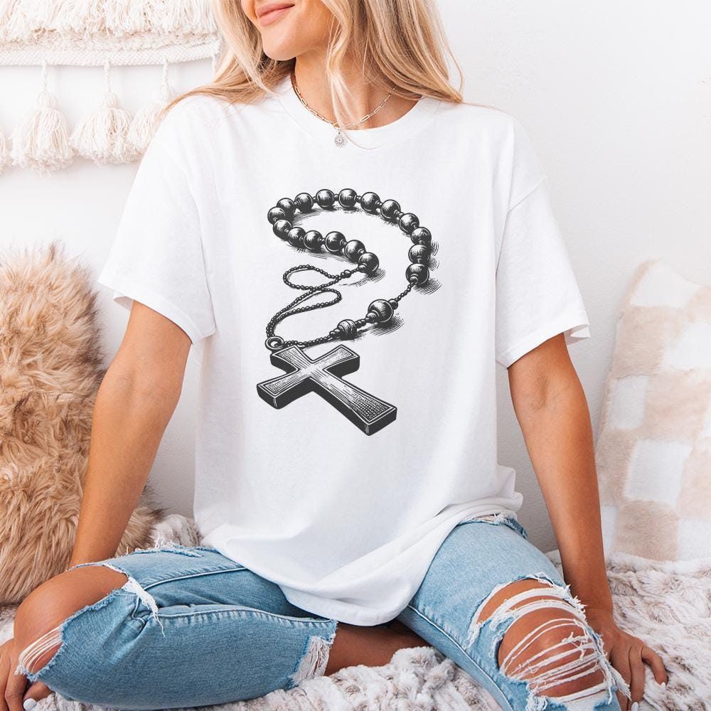 Rosary Beads Design, Catholic Rosary png - 300 DPI Design for T-Shirt