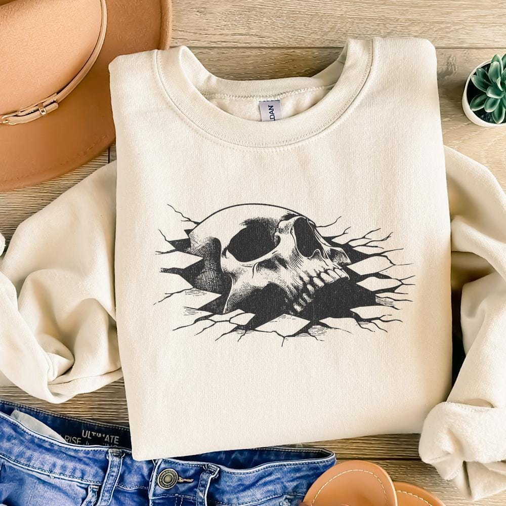 Skull In The Wall PNG, Skull png - 300 DPI Design for T-Shirt