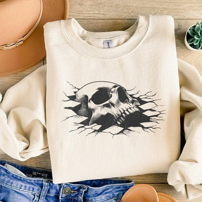 Skull In The Wall PNG, Skull png - 300 DPI Design for T-Shirt