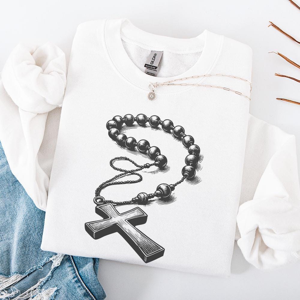 Rosary Beads Design, Catholic Rosary png - 300 DPI Design for T-Shirt